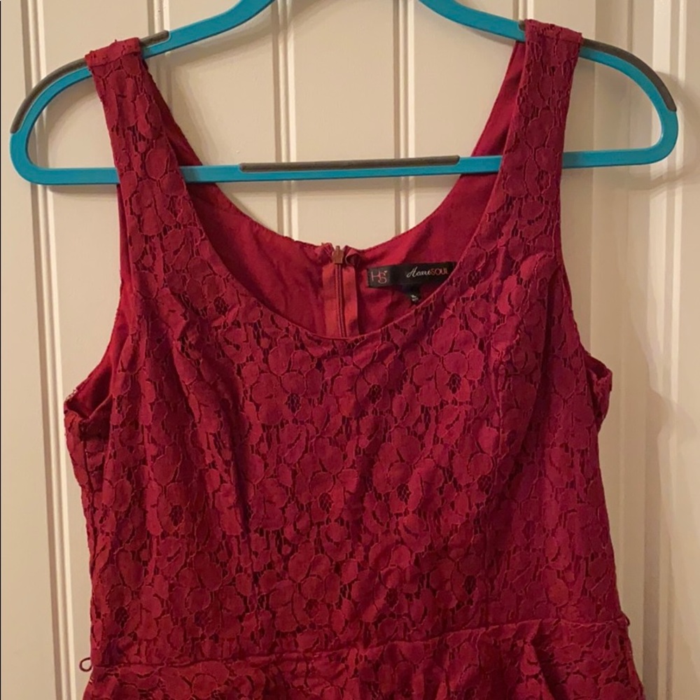 XL Burgundy HeartSoul Lace Dress Worn Once